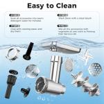 Kourice Meat Grinder 2800w Max, Electric Meat Grinder with Sausage Stuffer Maker & Kubbe Kit, Metal-Body Meat Mincer with 3 Stainless Steel Grinding Plates & 2 Blades for Home Kitchen Using