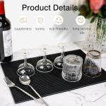 4 Pcs Bar Mats for Countertop 18 x 12 Inch Rubber Silicone Bar Drying Coffee Non Slip Mat for Bartending Home Cocktail Bars Restaurants (Black)