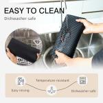 4 Pcs Bar Mats for Countertop 18 x 12 Inch Rubber Silicone Bar Drying Coffee Non Slip Mat for Bartending Home Cocktail Bars Restaurants (Black)