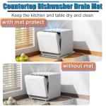 Dishwasher Drain Pan Mat, Portable Dishwasher Silicone Mat with Raised Edge, Small Dishwashers Drip Pan Dishwashers Tray for Leaks, Non-Slip Waterproof Protector Pad, 23.6''x19.7''