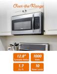Commercial Chef 1.7 Cu. Ft. Over-The-Range Convection Microwave Oven, 1000 Watt Microwave with 10 Power Levels, 1400W Convection Oven with Air Fryer，CHMRC17GS, Stainless Steel