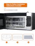 Commercial Chef 1.7 Cu. Ft. Over-The-Range Convection Microwave Oven, 1000 Watt Microwave with 10 Power Levels, 1400W Convection Oven with Air Fryer，CHMRC17GS, Stainless Steel