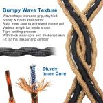 DELELE 2 Pair Round Wave Shape Non Slip Heavy Duty and Durable Outdoor Climbing Shoelaces Light Gray&Black Hiking Shoe Laces Shoestrings-39 inch