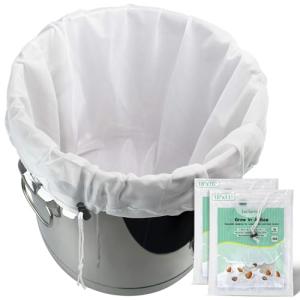 Bellamei Brew Bags Reusable 2 Pack 250 Micron Fine Mesh Bag for Fruit Cider Apple Grape Wine Press Drawstring Straining Brew in a Bag (2 pack-16"×11"/18"×16")