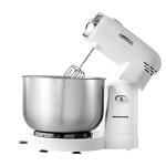 OVENTE Electric Stand Mixer with 3.5 Quarts Stainless Steel Mixing Bowl, 5 Speed Portable and Lightweight 250W Kitchen Mixer for Everyday Use, Includes 2 Egg Beater Whisk and Dough Hook, White SM680W