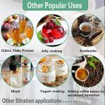 Bellamei Brew Bags Reusable 2 Pack 250 Micron Fine Mesh Bag for Fruit Cider Apple Grape Wine Press Drawstring Straining Brew in a Bag (2 pack-16"×11"/18"×16")