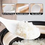 FireKylin 2 Pcs Plastic Rice Paddle,Non Stick Standing Rice Spoon Scooper Spatula,Heat Resistant Rice Cooker Spoon (White)