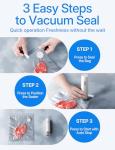 AMAZING FLOWER Vacuum Sealer for Food with Visible Water Tank, Portable Handheld Vacuum Sealer Machine, Cordless Compact Sealer with 30 Reusable Vacuum Bags for Fresh & Save Meal Prep