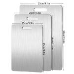 3Pcs Stainless Steel Cutting Board, Metal Steel Chopping Board for Kitchen, Double-Sided, Rust-Proof, Durable, Perfect for Vegetables, Meat and Fruit