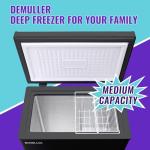 DEMULLER Chest Freezer, Small Deep 4.0 Cubic Feet Black Freezers, Compact Top Open Door with Electronic Panel, Temp Range -12 ℉ to 50 ℉, Two Storage Wire Baskets, Manual Defrost