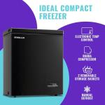 DEMULLER Chest Freezer, Small Deep 4.0 Cubic Feet Black Freezers, Compact Top Open Door with Electronic Panel, Temp Range -12 ℉ to 50 ℉, Two Storage Wire Baskets, Manual Defrost