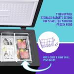 DEMULLER Chest Freezer, Small Deep 4.0 Cubic Feet Black Freezers, Compact Top Open Door with Electronic Panel, Temp Range -12 ℉ to 50 ℉, Two Storage Wire Baskets, Manual Defrost