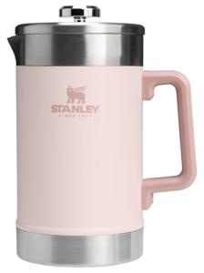 Stanley Classic Stay-Hot French Press Coffee Maker 48 oz | 5 Minute Brew, 4 Hours Hot | Mesh Filter for Coffee Grounds | Insulated Stainless Steel French Press | BPA-Free | Rose Quartz