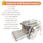 Yokoma Commercial Tortilla Machine Corn Tortilla Making Machine 7.1" Diameter Automatic Tacos Making Machine 0.04"-0.24" Tacos Making Machine Automatic Chapatti Machine, AC110V 0.04"-0.24" Thickness