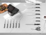 BRODARK Kitchen Knife Set with Block and Sharpener,15 PCS High Carbon Stainless Steel Knife Block Set, Ergonomic Pakkawood Handle for for Kitchen Cooking