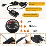 Upgrade 1650W Electric Smoker Heating Element Replacement Kit with Adjustable Thermostat Probe Cord Compatible with Masterbuilt, SmokeHollow, Cuisinart, Brinkmann Gourmet, Char-Broil and Cerakote Oven