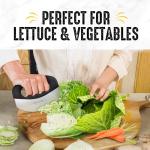 Checkered Chef Salad Chopper Tool with Cover, Mezzaluna Knife Stainless Steel Vegetable Rocker, Mincer, Cutter