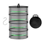 Simple Deluxe 2 Layer 24'' Herb Drying Rack with Hook, Zippered Design Hanging Dry Mesh Folding Basket Dryer for Clothes, Herbs