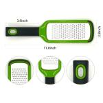 LVVXIXI Handheld Cheese Grater, Stainless Steel Lemon Citrus Peeler, Flat Handheld Slicer for Cheese, Lemon, Chocolate and Spices/Crude Hole (Green)