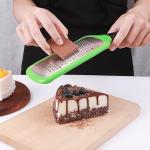 LVVXIXI Handheld Cheese Grater, Stainless Steel Lemon Citrus Peeler, Flat Handheld Slicer for Cheese, Lemon, Chocolate and Spices/Crude Hole (Green)