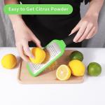 LVVXIXI Handheld Cheese Grater, Stainless Steel Lemon Citrus Peeler, Flat Handheld Slicer for Cheese, Lemon, Chocolate and Spices/Crude Hole (Green)