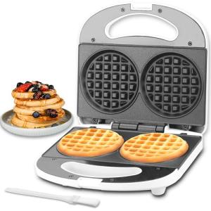 SugarWhisk Double Mini Waffle Maker Machine, Chaffle Maker, Waflera Electrica, Small Waffle Iron for Waffles, Keto Chaffles, Hash Browns, Cookies, 4 Inch