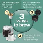 Hamilton Beach FlexBrew Trio 2-Way Coffee Maker, Compatible with K-Cup Pods or Grounds, Combo, Single Serve & Full 12 Cup Coffee Pot, White, Fast Brewing, Removeable Reservoir