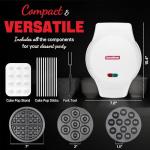 SugarWhisk Thick Belgian Waffle Maker with 3 Removable Plates, 7” Non Stick Belgian Waffle Iron Removable Plates, 3 in 1 Mini Donut Maker Machine, Cake Pop Maker Machine Set with Accessories & Tools