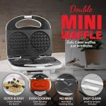 SugarWhisk Double Mini Waffle Maker Machine, Chaffle Maker, Waflera Electrica, Small Waffle Iron for Waffles, Keto Chaffles, Hash Browns, Cookies, 4 Inch