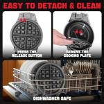 SugarWhisk Thick Belgian Waffle Maker with 3 Removable Plates, 7” Non Stick Belgian Waffle Iron Removable Plates, 3 in 1 Mini Donut Maker Machine, Cake Pop Maker Machine Set with Accessories & Tools