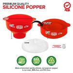 Silicone Microwave Popcorn Popper (Red) Air Popper Popcorn Maker No Oil Required, Collapsible Pop-Corn bowl with Lid, Reusable, BPA-Free, Dishwasher Safe
