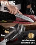 kanngou Japanese Chef Knife Kitchen Knife with 67 Layers Damascus Steel AUS-10 Core, Professional Damascus Knife with Full-Tang Ebony Wood Handle and Premium Gift Box(8.27 Inch Gyuto Chef Knife)