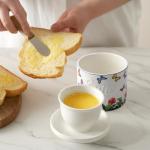 Toptier Butter Crock for Counter With Water Line, On Demand Spreadable Butter, Ceramic Butter Keeper to Leave On Counter, French Butter Dish with Lid (Butterfly)