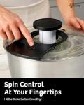 Stainless Steel Pump Salad Spinner Large - Easy Compact Kitchen Tool - Stainless Steel Bowl, Drain & Colander - Lettuce Spinner, Vegetable Dryer, Fruit Washer, Pasta & Fries Produce Strainer - 6.33 Qt