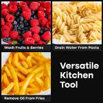 Stainless Steel Pump Salad Spinner Large - Easy Compact Kitchen Tool - Stainless Steel Bowl, Drain & Colander - Lettuce Spinner, Vegetable Dryer, Fruit Washer, Pasta & Fries Produce Strainer - 6.33 Qt