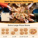 Giantex Wood Fired Outdoor Pizza Oven with 16-Inch Pizza Stone, 2-Layer Cooking Space, Portable Pizza Maker for Backyard, Camping & BBQ, Foldable Legs, Charcoal & Wood Burning Grill
