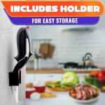 2 in 1 Kitchen Scissors for Food – Stainless Steel Blade & Plastic Cutting Board Scissors with Safety Lock | 9.6" Tomato Knife, Fruit & Vegetable Cutter – Easy-to-Use Kitchen Shears for Meat, Cheese