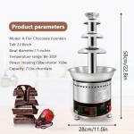 Commercial Chocolate Fountain Machine, Chocolate Fountains for Parties Weddings and Parties 4 Tier Chocolate Fountain Machine for Melts Cheese, Queso, Candy and Liqueur