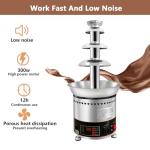 Commercial Chocolate Fountain Machine, Chocolate Fountains for Parties Weddings and Parties 4 Tier Chocolate Fountain Machine for Melts Cheese, Queso, Candy and Liqueur