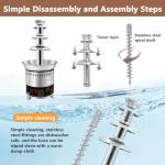 Commercial Chocolate Fountain Machine, Chocolate Fountains for Parties Weddings and Parties 4 Tier Chocolate Fountain Machine for Melts Cheese, Queso, Candy and Liqueur