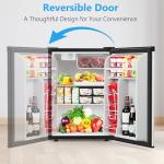 COWSAR 2.6 Cu.Ft Mini Fridge with Freezer, Single-Door Compact Refrigerator, 7 Settings Temperature Adjustable, 2 Removable Shelves, Commercial Small fridge for Bedroom, Office, Kitchen, Dorm, Silver