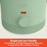 bella 1.5 Qt Slow Cooker with 3 Heat Manual Control, Ceramic Nonstick Coating, Dishwasher Safe Stoneware Pot and Tempered Glass Lid, Tangle Free Cord Wrap & Cool Touch Handles, Seaglass