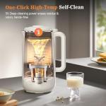 10 in 1 Nut Milk Maker Machine，42oz IMD Screen Almond Milk Maker, Soy Milk Maker with Self-Cleaning, Delay Start, Keep Warm, Automatic Plant-Based Milk Blender for Juice, smoothie, Soup, Boil Water