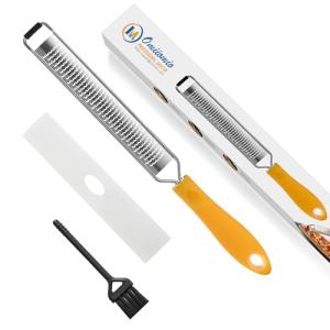 OIM Omiiomio Lemon Zester & Heavy Duty Cheese Grater & Vegetable Grater — Parmesan Cheese Lemon, Garlic, Nutmeg, Chocolate, Fruits, Vegetables, Ginger - Cheese Shredder & Stainless Steel Grater