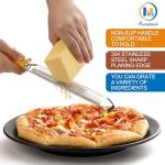 OIM Omiiomio Lemon Zester & Heavy Duty Cheese Grater & Vegetable Grater — Parmesan Cheese Lemon, Garlic, Nutmeg, Chocolate, Fruits, Vegetables, Ginger - Cheese Shredder & Stainless Steel Grater