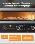 Upgraded Pizza Oven Heats up to 840°F Makes 12 Inch Pizzas in 90 Seconds Countertop Electric Pizza Maker with 6 Touchscreen Presets Pizza Stone & Peel Included - Stainless Steel