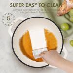 Enameled Cast Iron Dutch Oven Pot With Lid - AIVIKI 5QT Dutch Oven for Bread Baking With Cotton Potholders - Heavy-Duty Cookware for Braising, Stew, Roasting, Oven Safe up to 500°F, Cream White