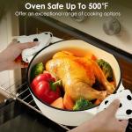 Enameled Cast Iron Dutch Oven Pot With Lid - AIVIKI 5QT Dutch Oven for Bread Baking With Cotton Potholders - Heavy-Duty Cookware for Braising, Stew, Roasting, Oven Safe up to 500°F, Cream White