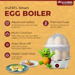 truTRTL 4 in 1 electric egg cooker | Boils upto 14 eggs | Poacher | Omelet maker | Vegetable steamer, dumpling & More | Marble