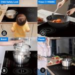 AMZCHEF Electric Cooktop 30 Inch with 4 BOOST Burners Bulid-in Induction Cooktop, 220V-240V/7200W 9 Levels Stove Control by Slide Touch, Child Safety Lock, Pause,Timer and Overheat Protection, No plug